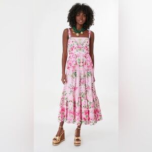 NWT Borgo De Nor Antheia Pink Daniela Cotton Dress - Size UK 8 / US 4